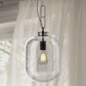 Buy Glass pendant light in modern design, metal and glass - Crada - small Smoke 60401 - prices